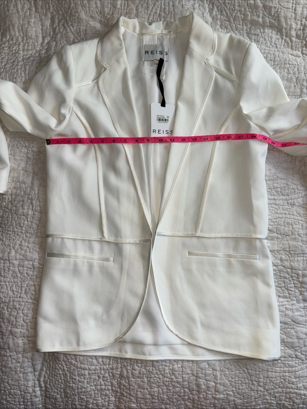NWT Reiss Georgie Contrast Trim Open Jacket Blazer Size Large - Picture 9 of 12